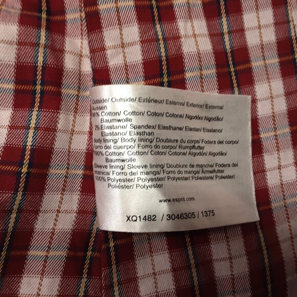 Vintage Y2K ESPRIT Red Cotton Corduroy Blazer Jacket Women’s 10Siz Academia - Picture 5 of 5